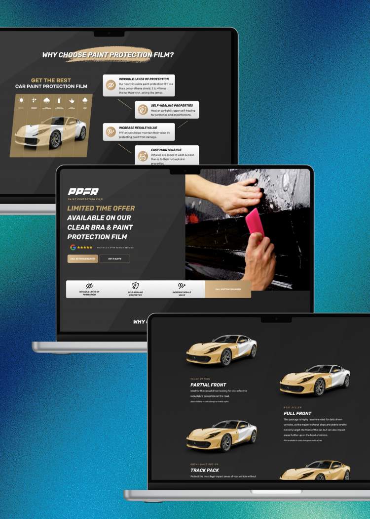 Paint Protection Film Landing Page