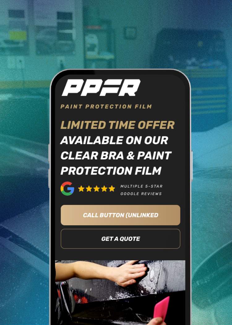 Paint Protection Film Landing Page