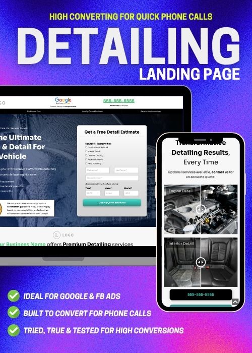 Detailing Landing Page